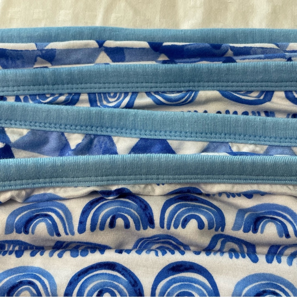 Little Sleepies Blue Rainbow Large Cloud Reversible Blanket Approx 50”X 50” - Picture 12 of 16